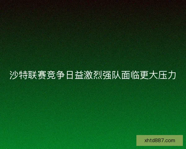 沙特联赛竞争日益激烈强队面临更大压力
