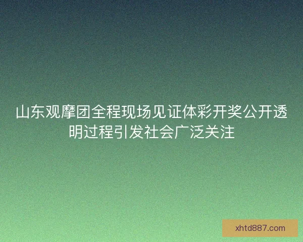 山东观摩团全程现场见证体彩开奖公开透明过程引发社会广泛关注